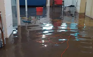 Basement with boiler, cabinets and washing machine completely flooded in Baton Rouge, LA