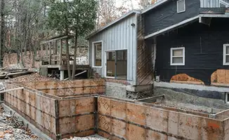 Prepared site with foundation forms for home remodeling and addition project in Baton Rouge, LA